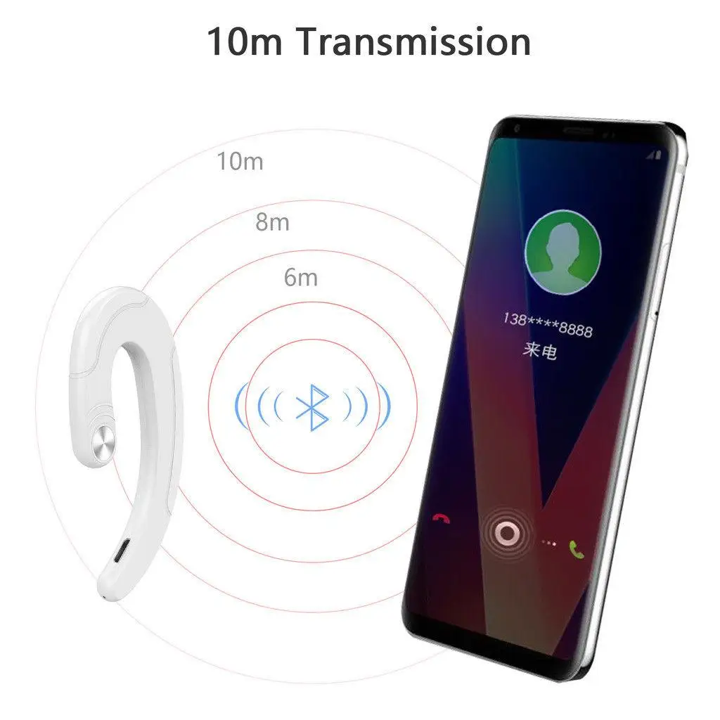 Bone Conduction Wireless Earphone Bluetooth Headphone Headset with Mic Noise Cancelling for IOS Android Cell Phones