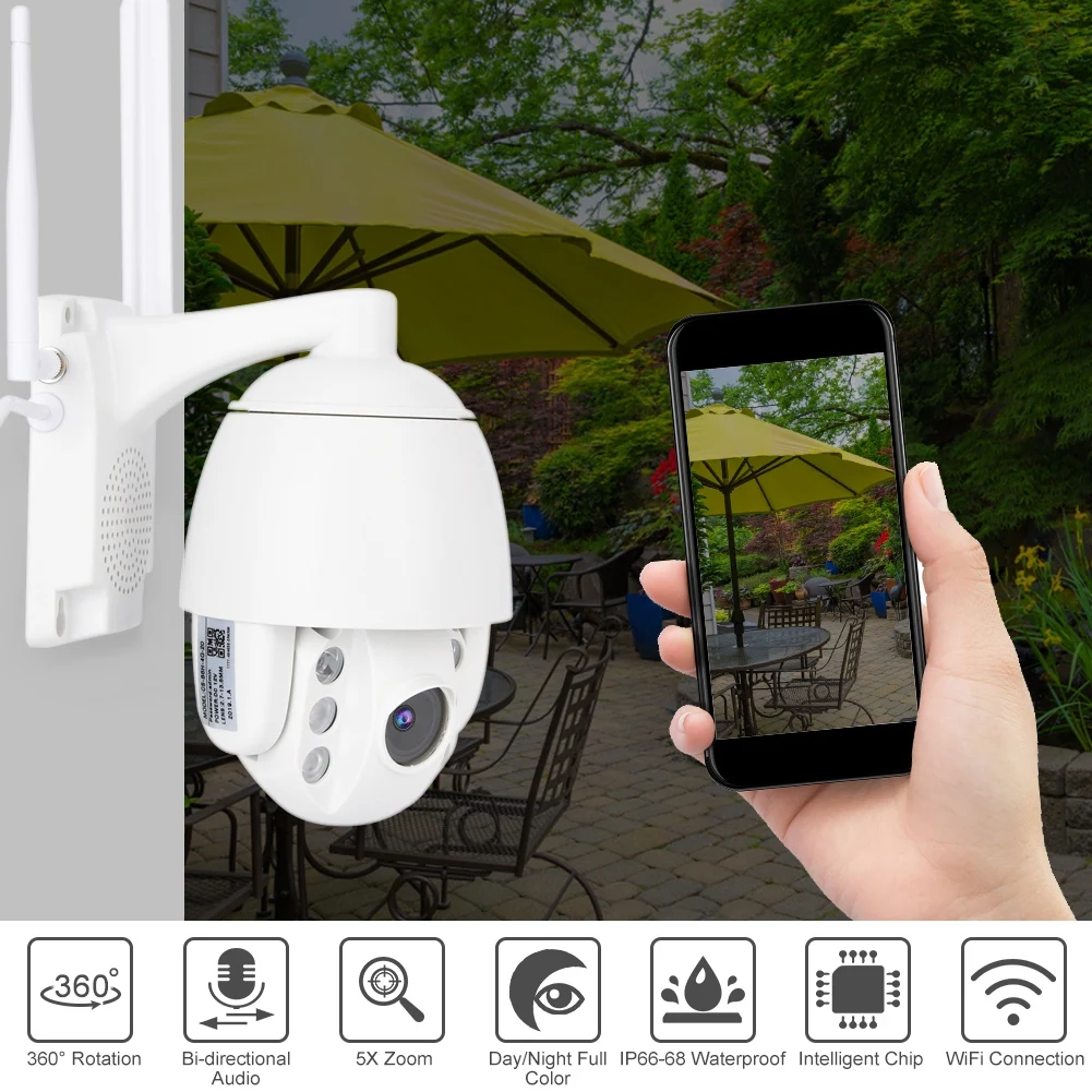 1080P Wi Fi купольная наружная Водонепроницаемая камера ночного видения система