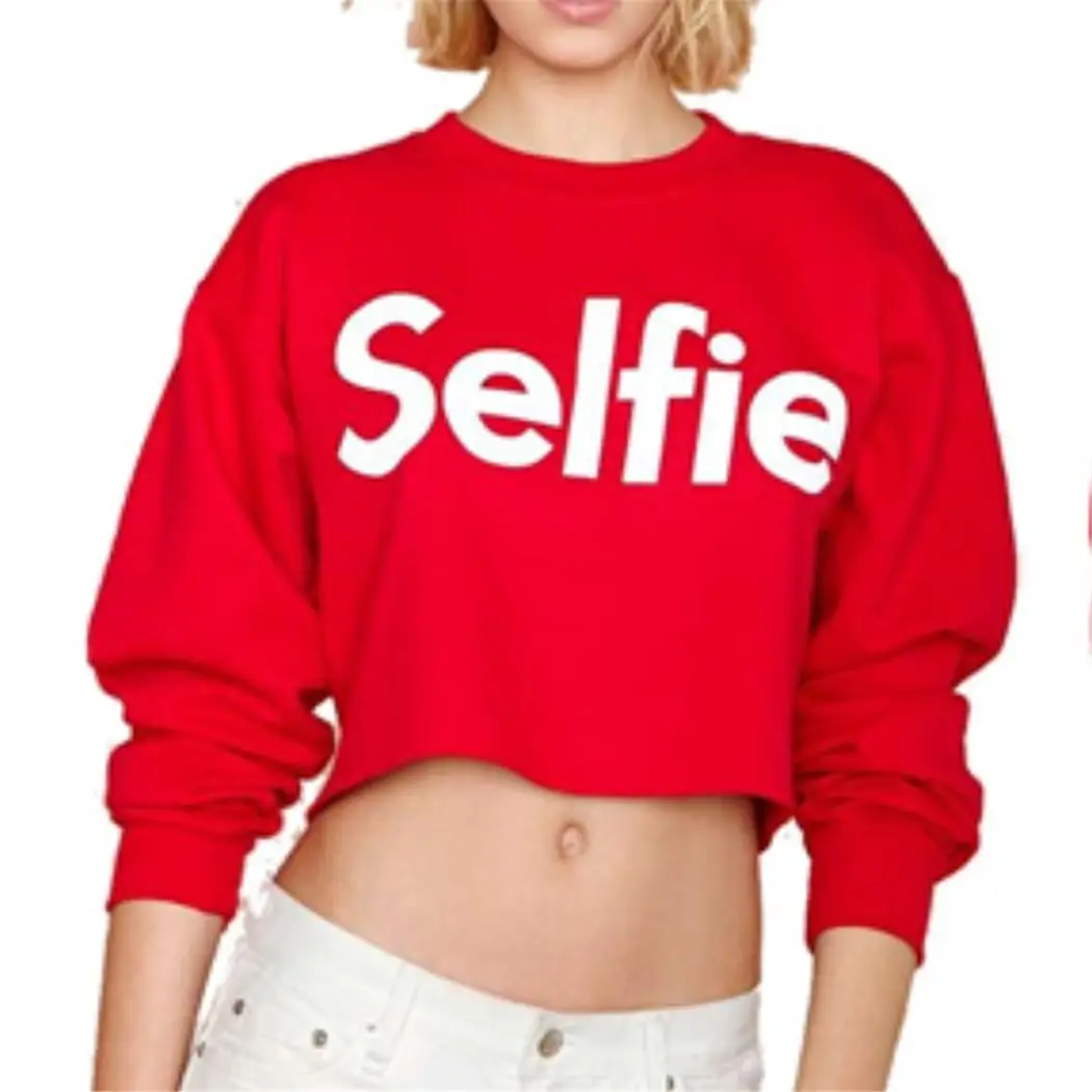 zeagoo Women Letter Sweatshirt Short O Sleeve Long Red