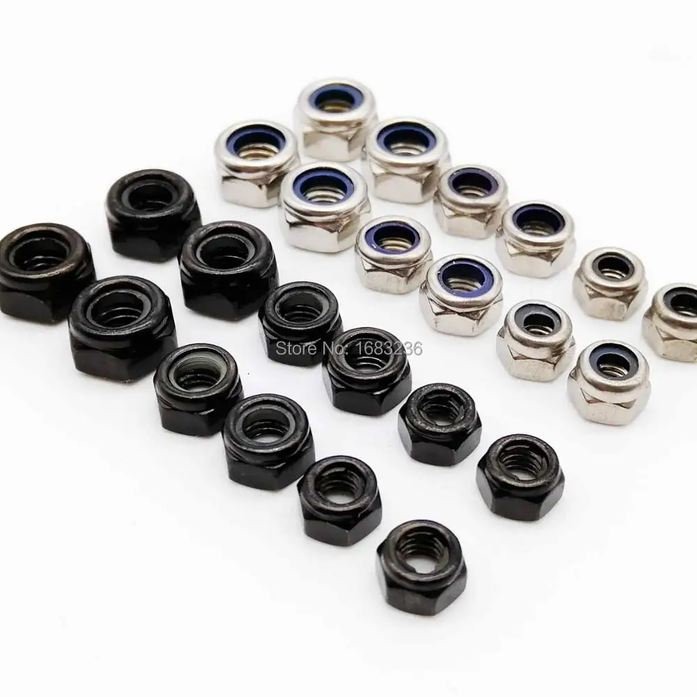 Black-Zinc//White-Zinc Hex Full Nuts M2 M2.5 M3 M4 M5 M6 M8 M10 M12 M14 M16-M24