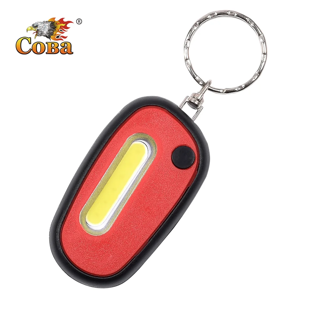

Coba outdoor light COB keychain light mini lightweight led flashlight with button battery 2 modes for camping hunting