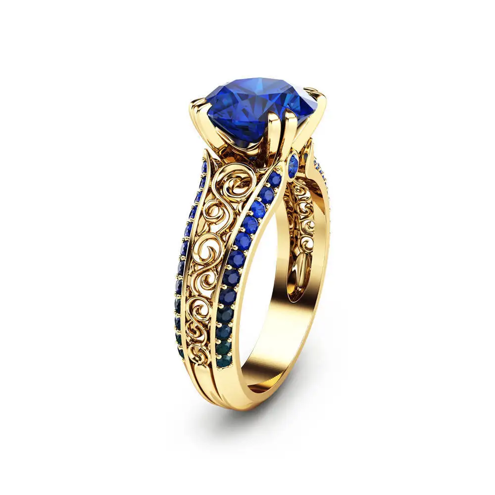 Blue Sapphire Flower Ring 14K Gold Finger Diamond Bizuteria Peridot Anillos De Gemstone Ruby 1carat Dainty Cirle Rings for Women Blue Sapphire Flower Ring 14K Gold Finger Diamond Bizuteria Peridot Anillos De Gemstone Ruby 1carat Dainty Cirle Rings for Women