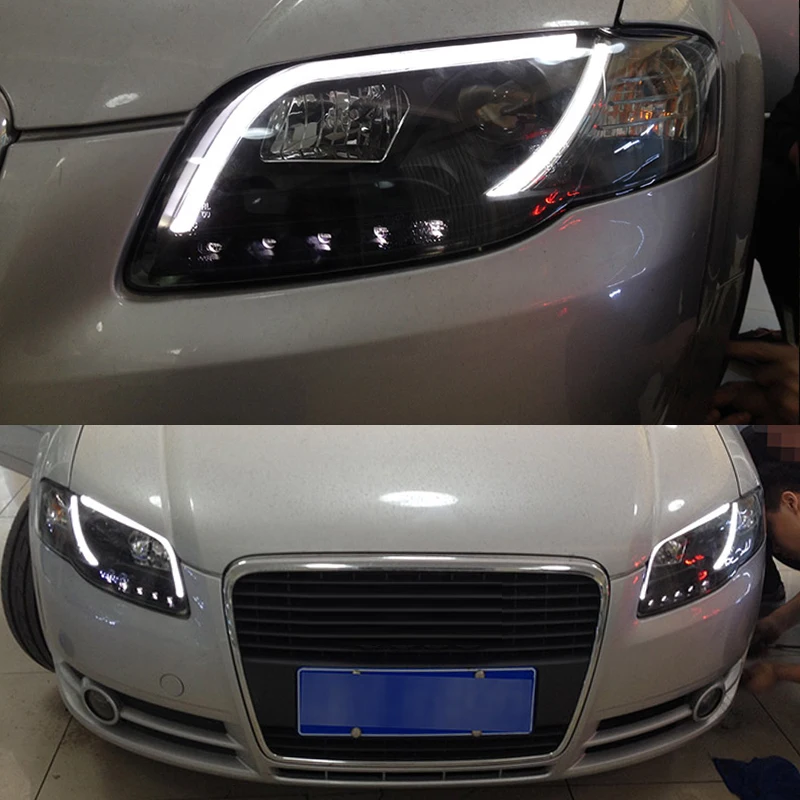 Roadot светодиодные hid лампы головного света для Audi A4 B7 2005 2008 дневные ходовые огни