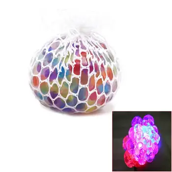 

Stress Ball Novelty Squeeze Hand Wrist Exercise Flash Glowing Squishy Mesh Grape Ball Autism Squeeze Anti Stress Reliever Toys