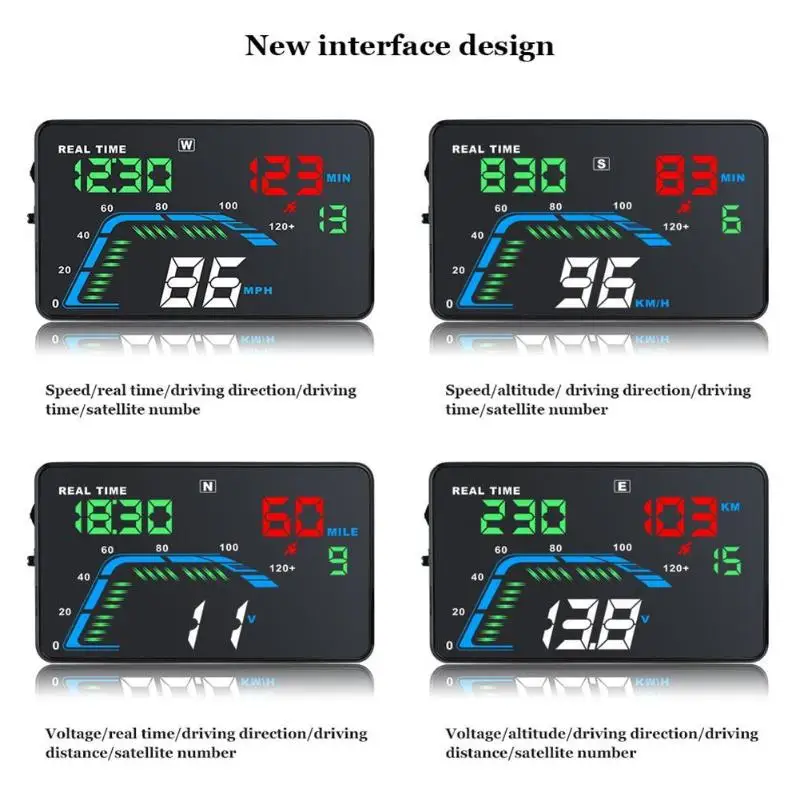 VODOOL Q7 Universal Portable Car HUD 5.5 Inch Car