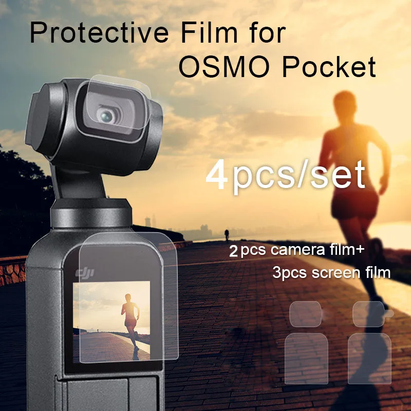 

4 pcs OSMO Pocket Screen Lens Protector 2.5D Full Cover Film DJI OSMO Pocket Accessories Camera Film for Gimbal Protector Films