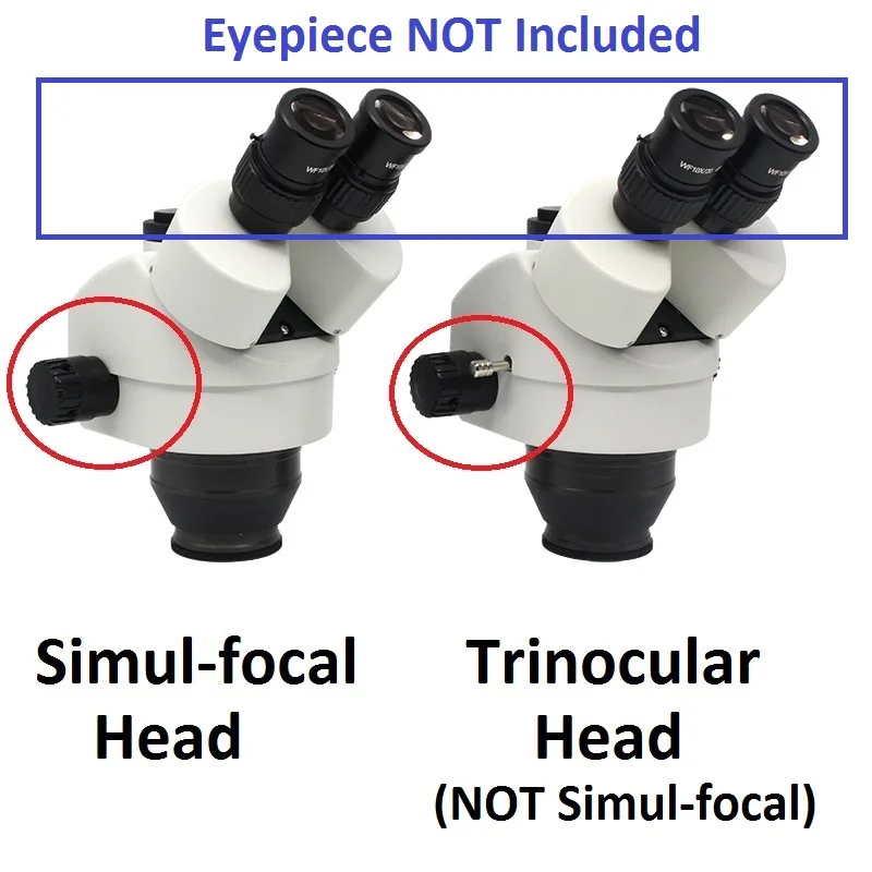 0.7X-4.5X Simul-focal Trinocular Zoom Stereo Microscope Head Working Distance 100mm Microscope Accessories Simul-focal or Not