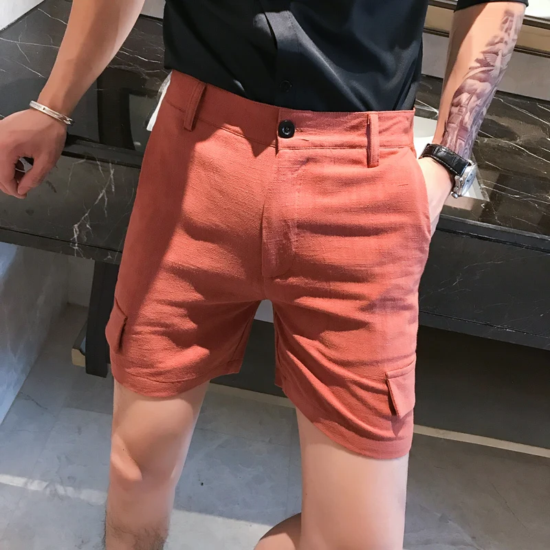 

2019 Summer Casual Solid Men's Shorts Mens Beach Shorts Cotton Slim Fit Male Shorts Homme Brand Clothing Short Masculino 3XL-M