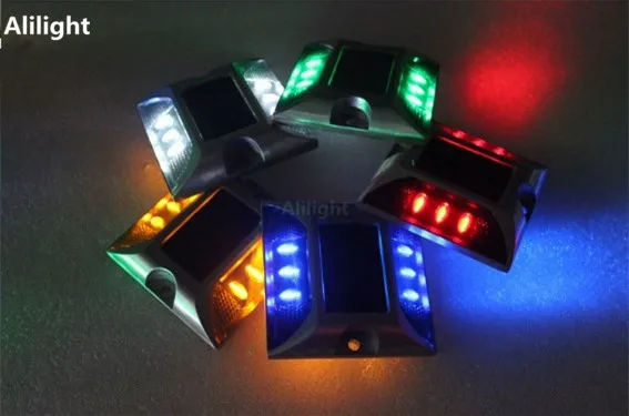 

Waterproof 360 Degree Traffic Security Led Floor Step Light Solar Cat Eyes Aluminum Road Stud Highway Underground Lamps Fixtures