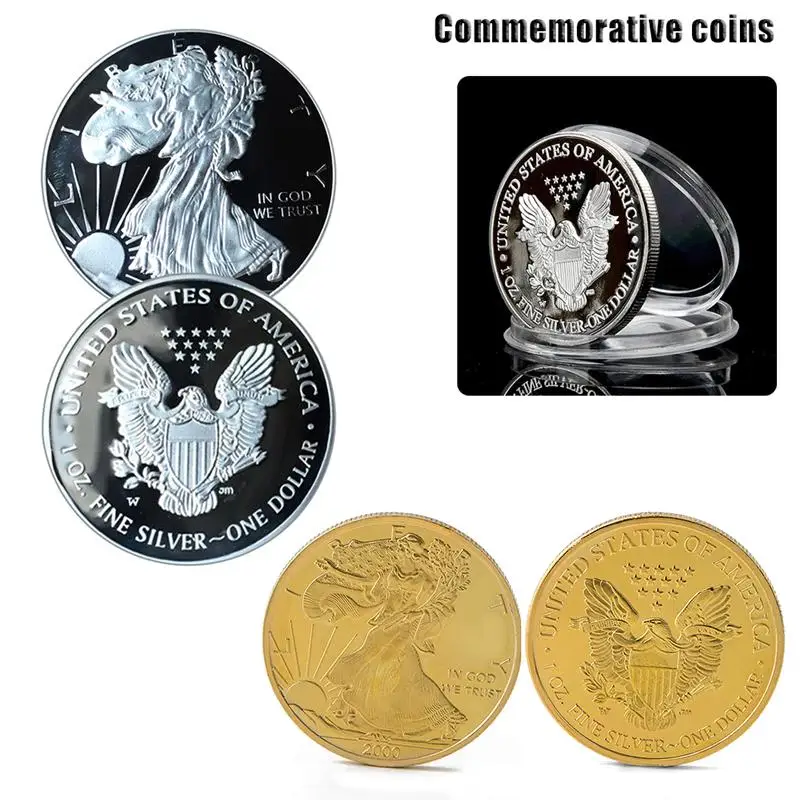 

2000 Statue of Liberty Silver Souvenir Stamp Coin Tourist Travel Collection Commemorative Coin Best Gift