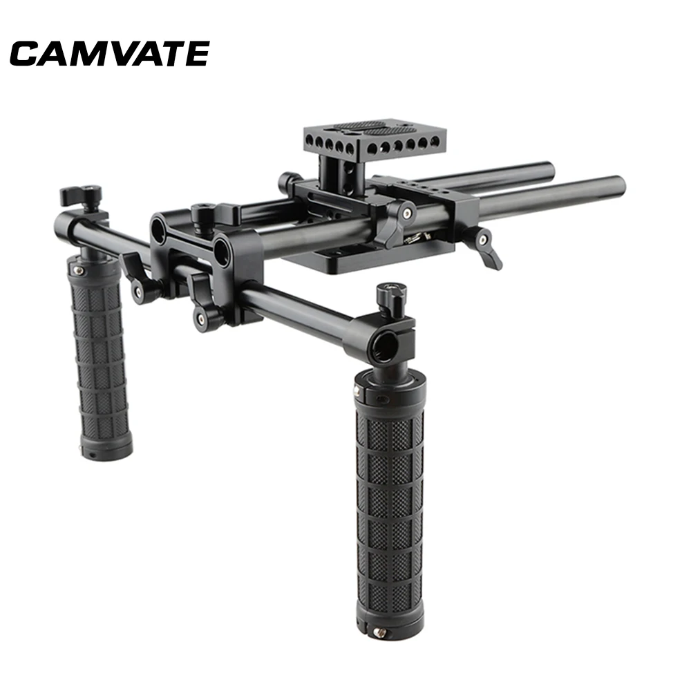 CAMVATE плечо Rig ручка 15 мм стержень зажим пластина для DSLR камеры видеокамеры
