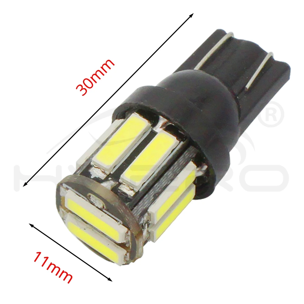 W5W 10 Led 7020 SMD Car T10 LED 194 168 Wedge Replacement Reverse Instrument Panel Lamp White Blue Bulbs For Clearance Lights