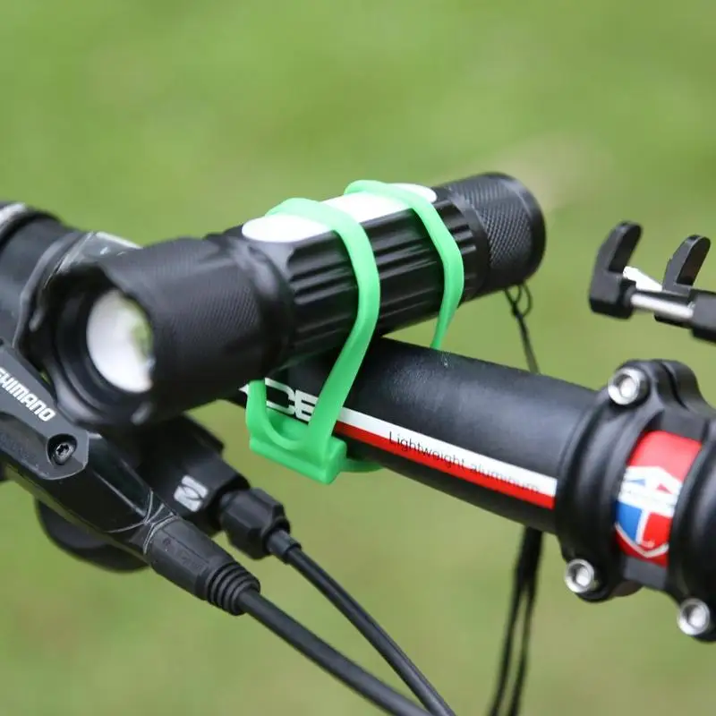 Flash Deal Silicone Strap Bandage Bike Handlebar Torch Bands Bicycle Light Mount Holder Cycling Flashlight Clip Bike Accessories 5