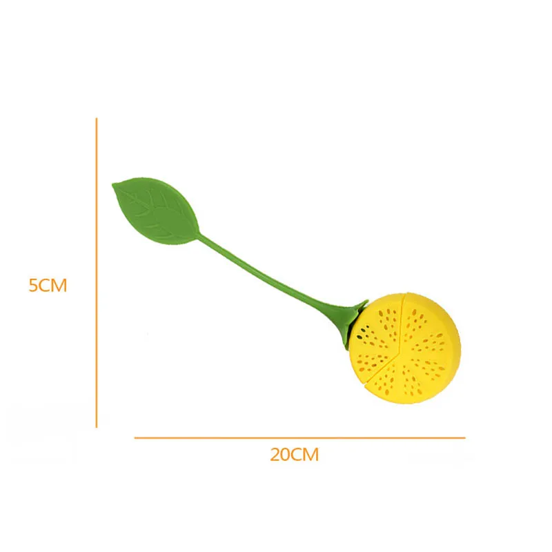 Чайный фильтр для инфузионного чая, ситечко для чая в форме лимона, нетоксичный чайник, аксессуар, оранжевый, зеленый, кухонные принадлежности, силикон