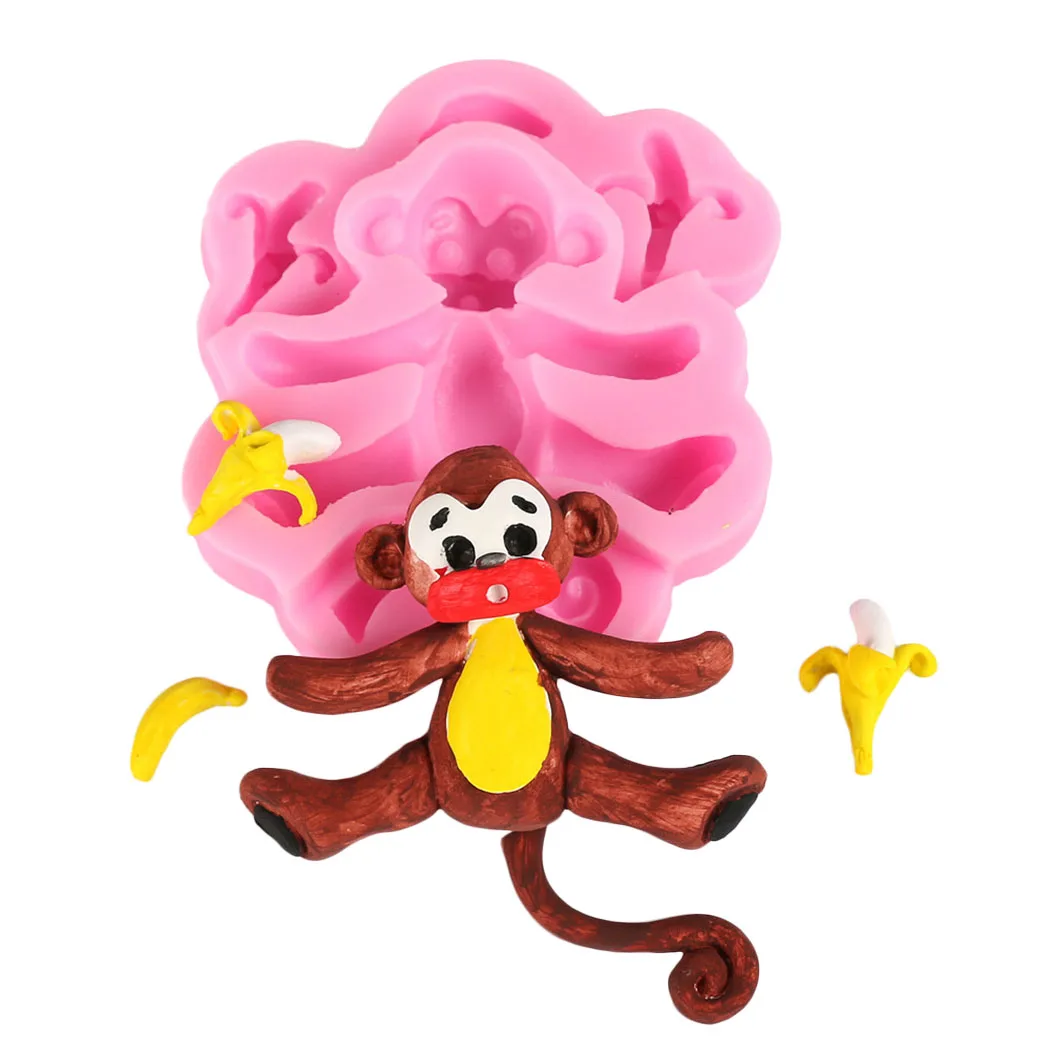 Food Grade Silicone Soap Mold Fondant DIY Cake Monkey Animal Liquid Making Tools | Дом и сад