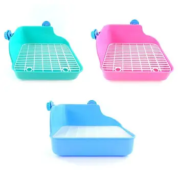 

Small Pet Toilet Pet Rabbit Chinchilla Dutch Pig Square Anti-Spray Urine Plastic Basin for Rabbit Chinchilla Guinea Pig Mole