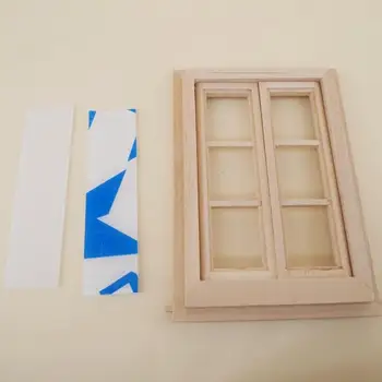 

Wood Color Mini 6 Grids Window Toy for 1:12 Doll House