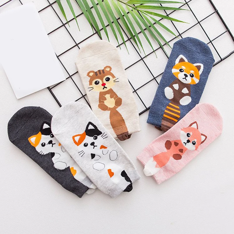 Забавные повседневные Мягкие Harajuku стильные новые крутые носки для девочки баскетбольные Гольфы хлопковые милые животные милые носки