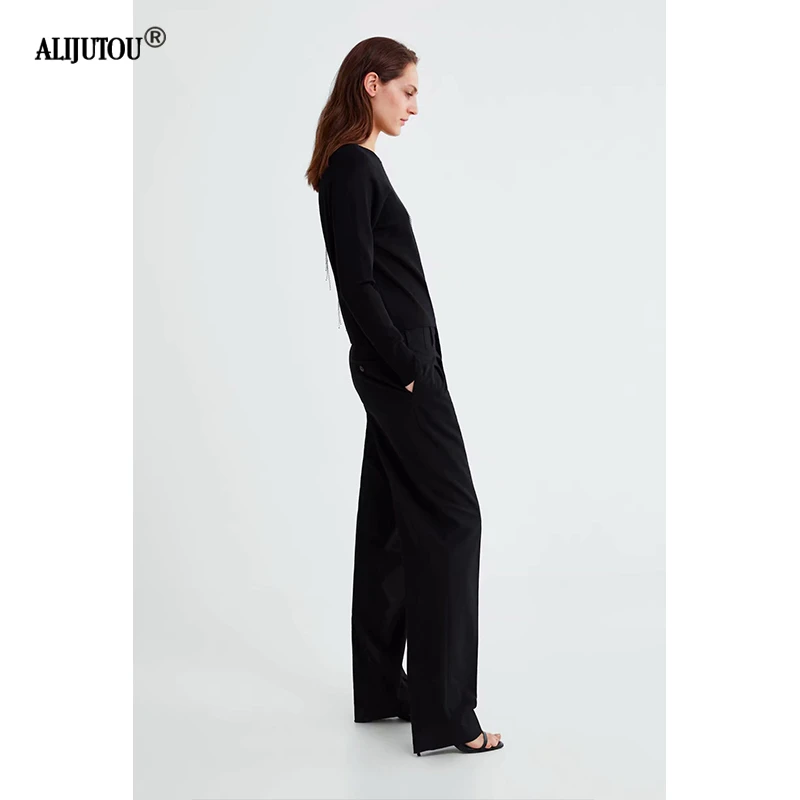 2019 zaraing spring new Diamond Fringe Slit Sleeve T-Shirt Fashion Solid Asymmetric Cutout Neck Sexy women T-Shirt Elegant tops