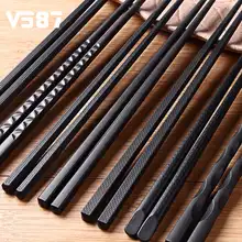 1 пара 7 видов стилей черные японские палочки для еды Нескользящие палочки для суши набор китайская посуда кухонные принадлежности