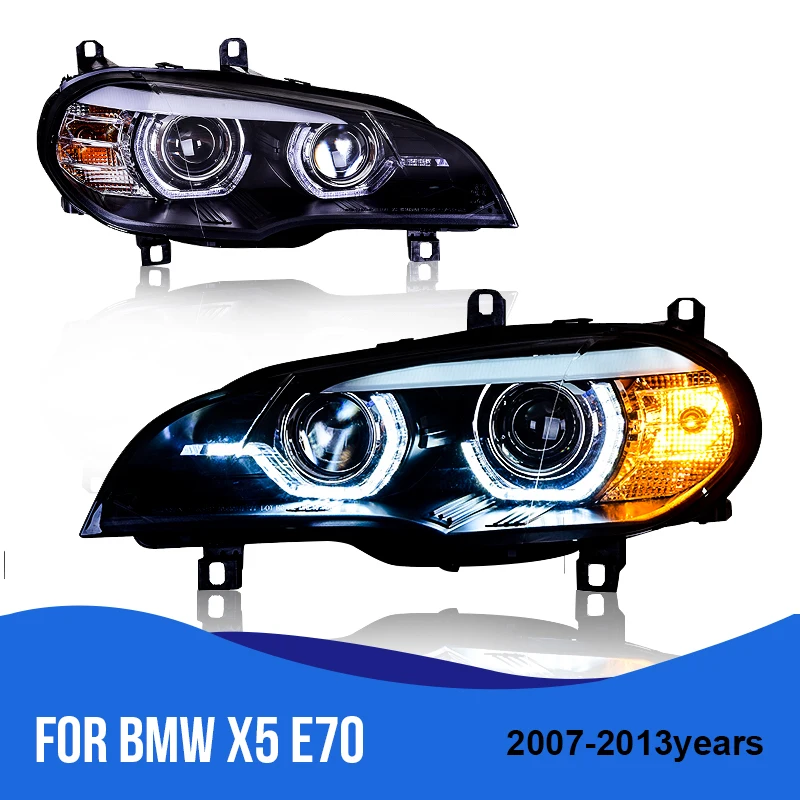 Roadot Автомобиль Стайлинг для BMW X5 E70 2007-2013 светодиодный фары сборки фар автомобиля