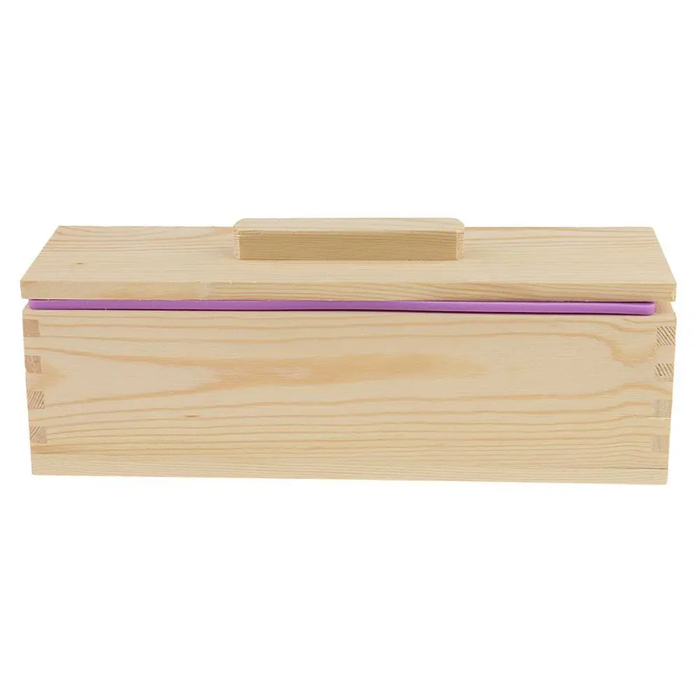 

Hot Sale DIY Handmade Soap Silicone Mold - Rectangular Soap Mold with Wooden Box and Wooden Lid - purple + wood, 900ml