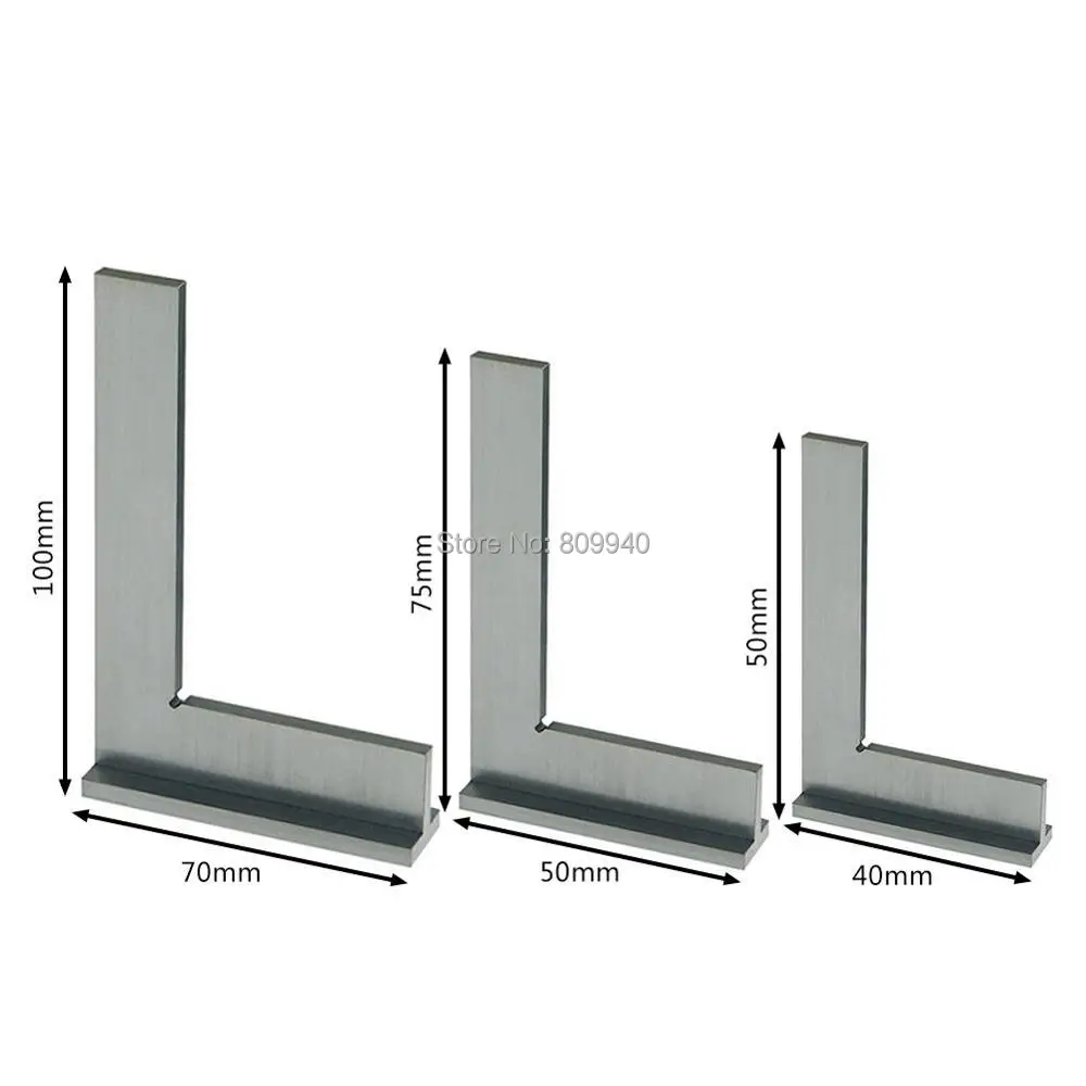1pc 90 Degree Angle Blade Ruler Gauge Metal Flat Edge Square Ruler with ...