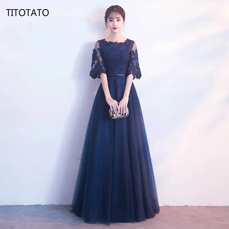 Женское кружевное вечернее платье TITOTATO в пол Vestido De Festa Longo Formatura|Платья| |