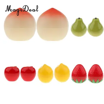 

10pcs 30ml Fruits Shape Reusable Empty Glass Bottle Jar Sample Bottles Face Cream Lip Balm Storage Container Pot