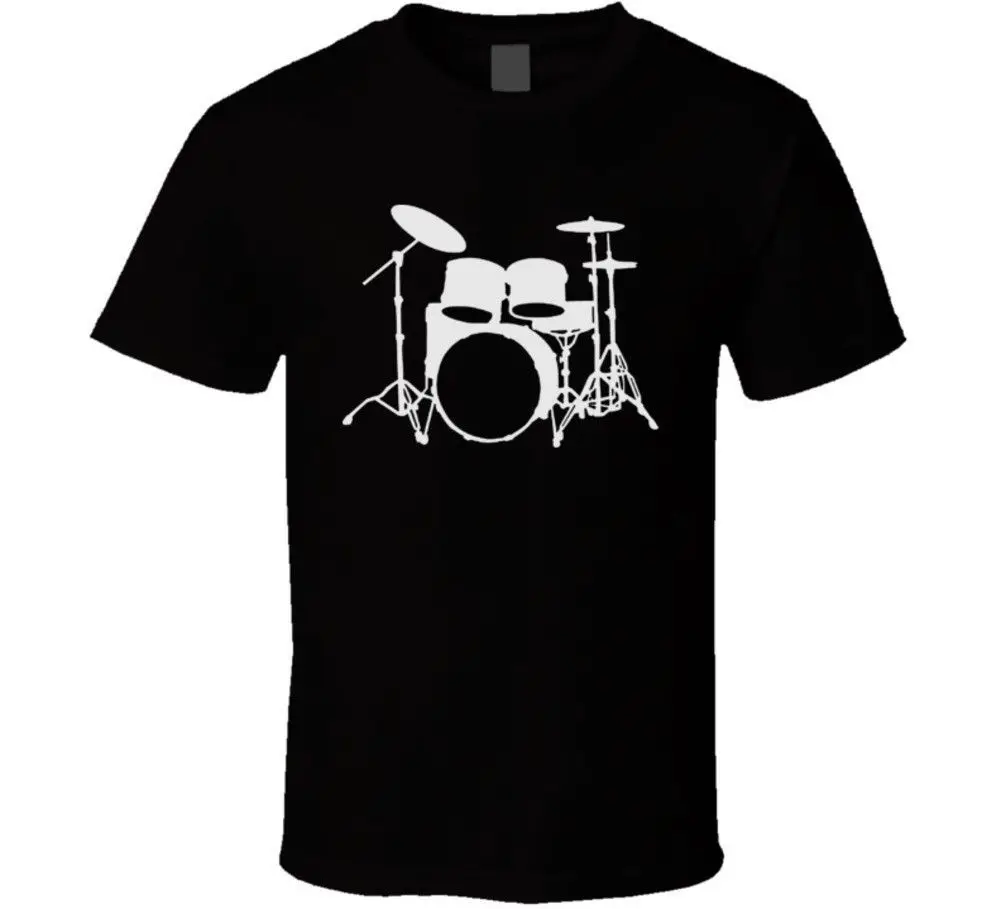 

Drummers Drum Set Logo T Shirt O-Neck Teenage T-Shirt Short Sleeves Cotton Fashion Free Shipping Selling Cartoon