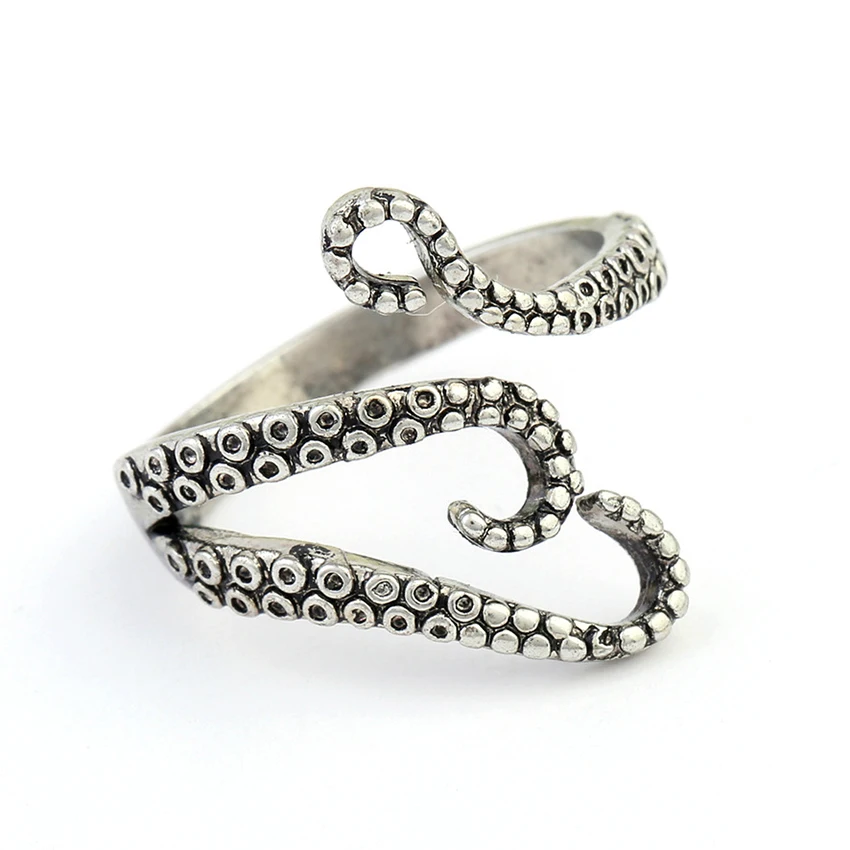 

Personalized Punk Rock rings Stainless Steel Mens Biker Rings Vintage Gothic Jewelry Squid Ring for Men Women gift