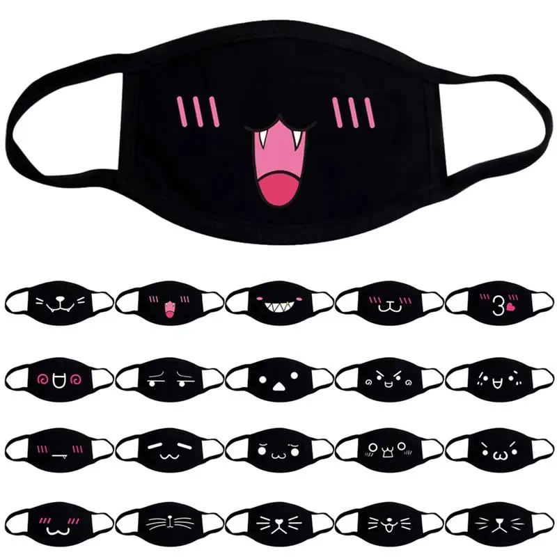 

Cute Cartoon Pattern Mouth Mask Pure Cotton Washable Breathable Cartoon Mouth Cover Mask Face Mouth Mask For Kids Women Men