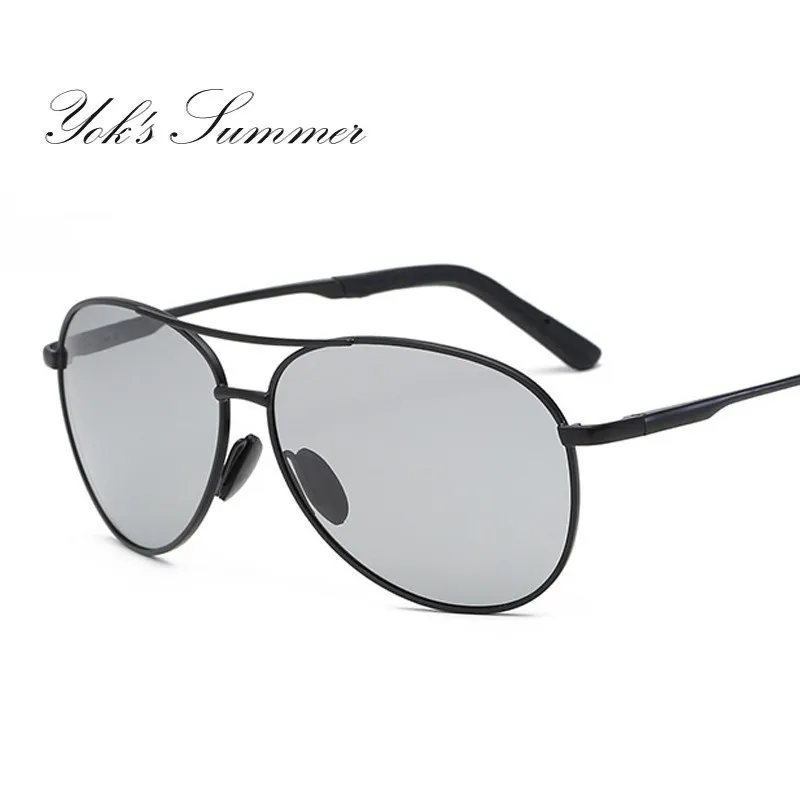 Фотохромные солнцезащитные очки для дневных и ночных вождения, мужские Поляризованные обесцвечивающиеся солнцезащитные очки в винтажном стиле с металлической оправой Oculos HN1172
