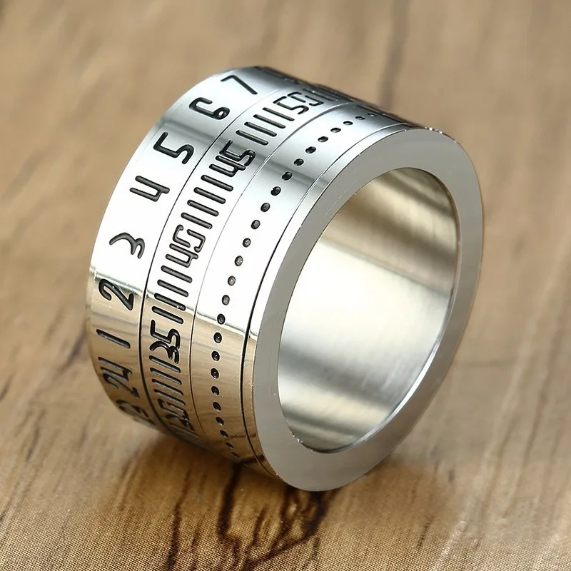

Vnox 14mm Chunky Mens Spinner Ring Numeral Band Stainless Steel Heavy Punk Anel