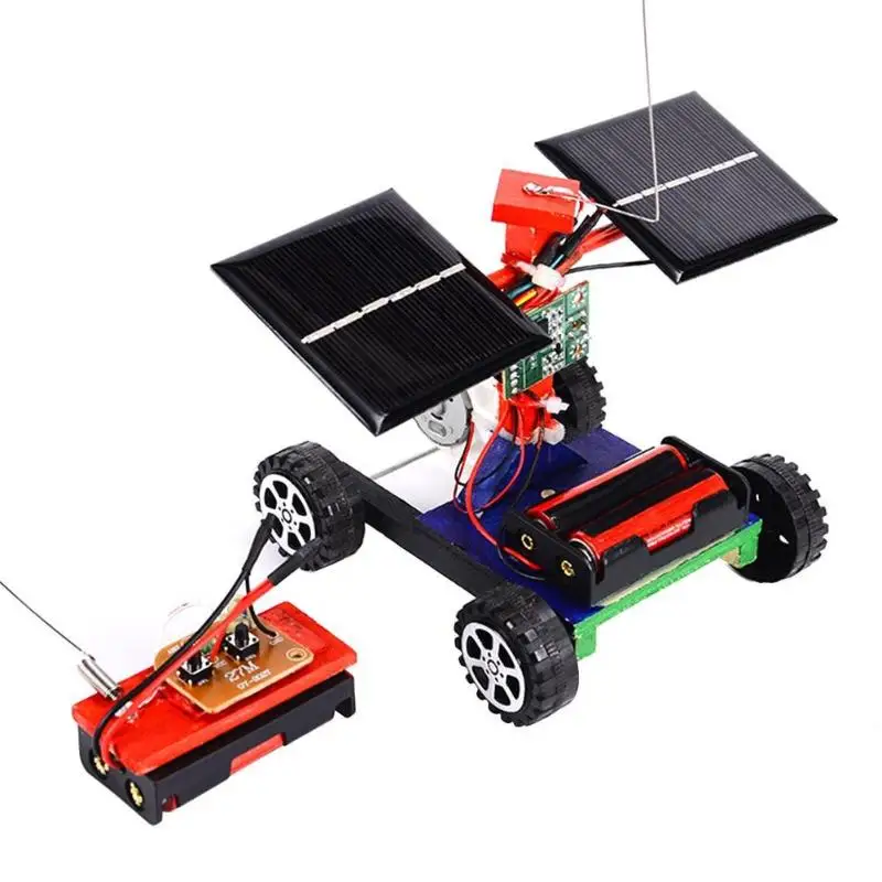 DIY Солнечная машина, детская игрушка, научная развивающая игрушка в сборе, радиоуправляемые игрушки, мини деревянная машина, беспроводная модель автомобиля с дистанционным управлением