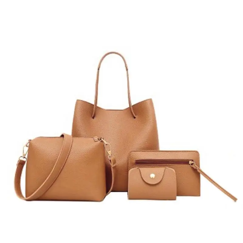 

4pcs Fashion women's bag Shoulder Bag PU Leather Handbags Composite Bag Set Solid women bag Luxury Messenger Bag Bolsa Feminina