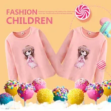 Spring Autumn New Children's Clothing Lolita Style Long-Sleeve Baby Girl Solid Color Cartoon Animal Girl Basic T-Shirt Spring Autumn New Children's Clothing Lolita Style Long-Sleeve Baby Girl Solid Color Cartoon Animal Girl Basic T-Shirt