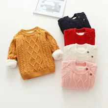 Белые свитера для мальчиков детская одежда Бархатные Меховые пиджаки Детская одежда для девочек трикотажный джемпер для малышей 2 лет