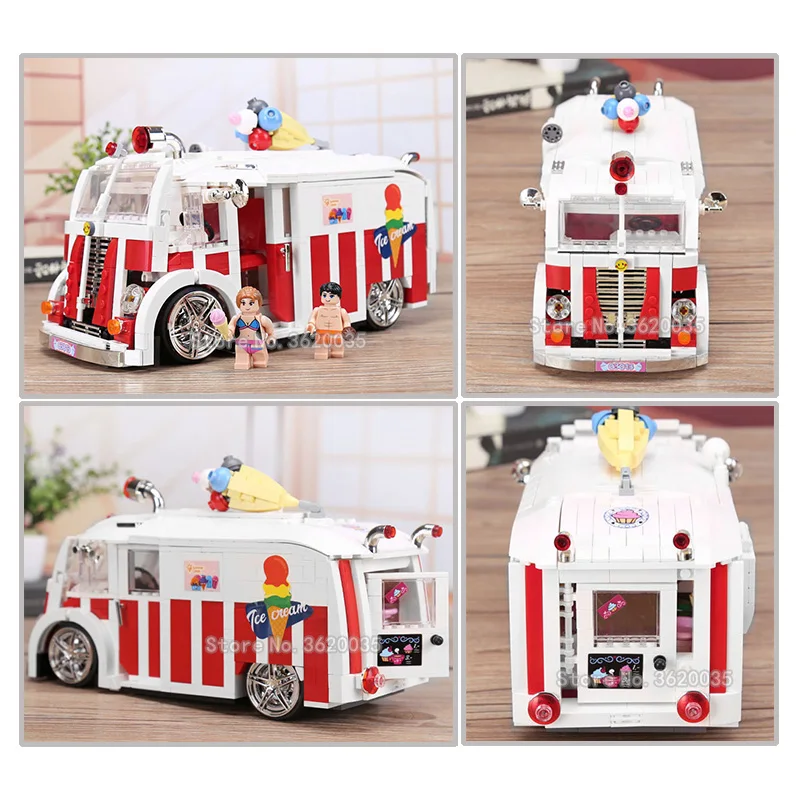 Girl City Beach Seaside Ice Cream Truck Series Building Blocks Model Girl Boy figures Gift For Girl And Boys Toy With Legoinglys