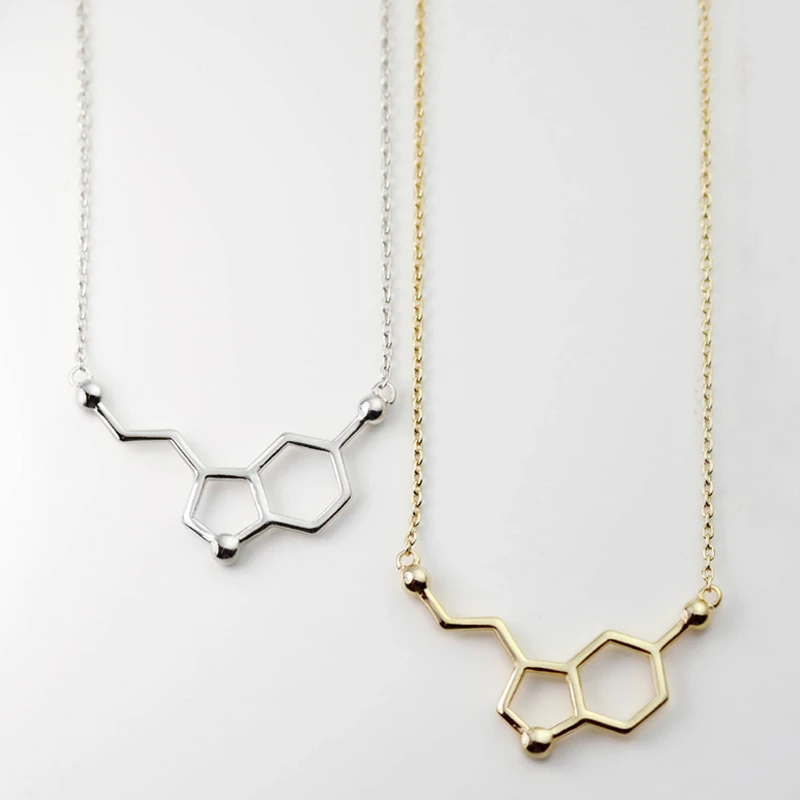 Serotonin Molecule Necklace Science Happiness Signal Jewelry Back To School First Day Gift Science Gift Choker Necklaces Aliexpress