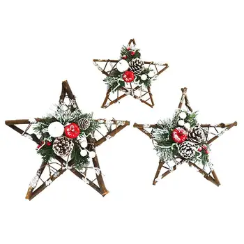 

Pinecone Rattan Stars Innovative Party Window Christmas Gift Decorations Christmas Holiday Supplies Christmas Rattan Crafts