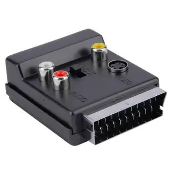 

FFYY-Newest Switchable Scart Male to Female S-Video 3 RCA Audio Adapter Convector