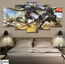 Gundam домашнего декора модульная холст картины 5 шт. Gundam Wall Art анимации плакат стены для домашнего холст, оптовая продажа