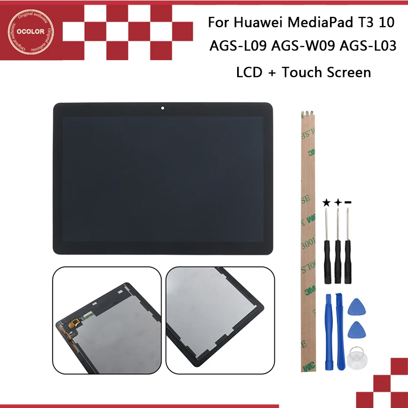 

ocolor For Huawei MediaPad T3 10 LCD Display + Touch Screen Digitizer +Tools+Adhesive 9.6'' For Huawei AGS-L09 AGS-W09 AGS-L03