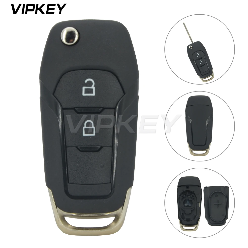 

Remotekey Flip remote key shell case for Ford Mondeo Ranger 2 button 1919602 EB3T-15K601-BA car key fob cover DS7T-15K601-BE