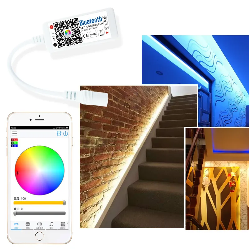 

ARILUX SL-LC07 RGBW Controller Super Mini RGBW LED bluetooth 4.0 APP Controller Dimmer For Strip Light DC12-24V
