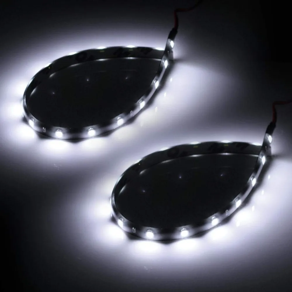 Kopen Hot Koop 30 cm 3528 SMD 15 LED Auto Motorfiets Sfeer Decoratieve Lamp Strip Light Underglow Boot Bar Flexibele Buis 1 stuk