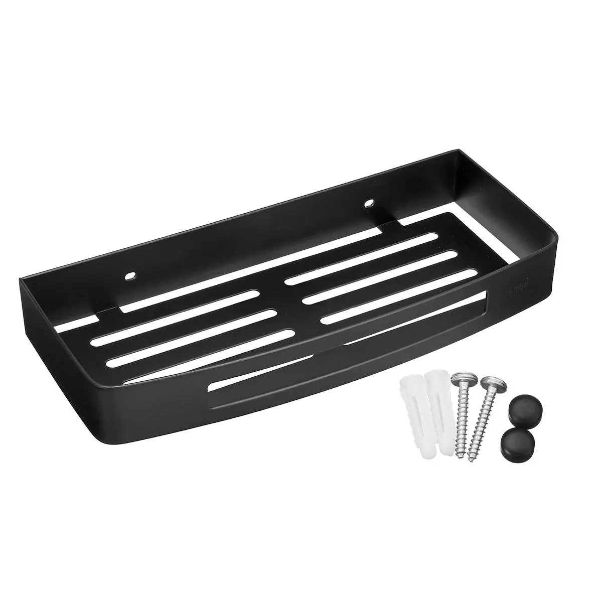 

stainless steel Black Wall Mounted Bathroom Shower Corner Storage Shelf Shower Holder Rack Organizer Sucker Shower Accessories