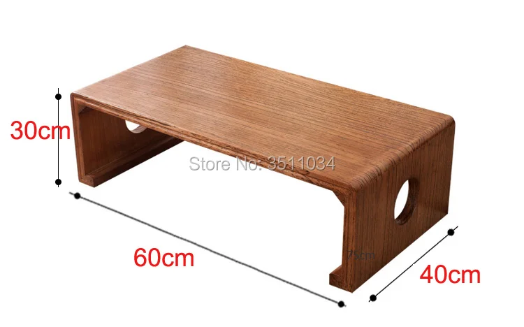New Japanese Tea Table Rectangle 60x40x30cm Asian Antique Furniture Living Room Oriental Traditional Wooden Floor Low Side Table