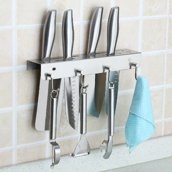 

Houmaid Kitchen accessories stainless steel kitchen utensil storage rack knife block knives holder tools storage rack with hooks